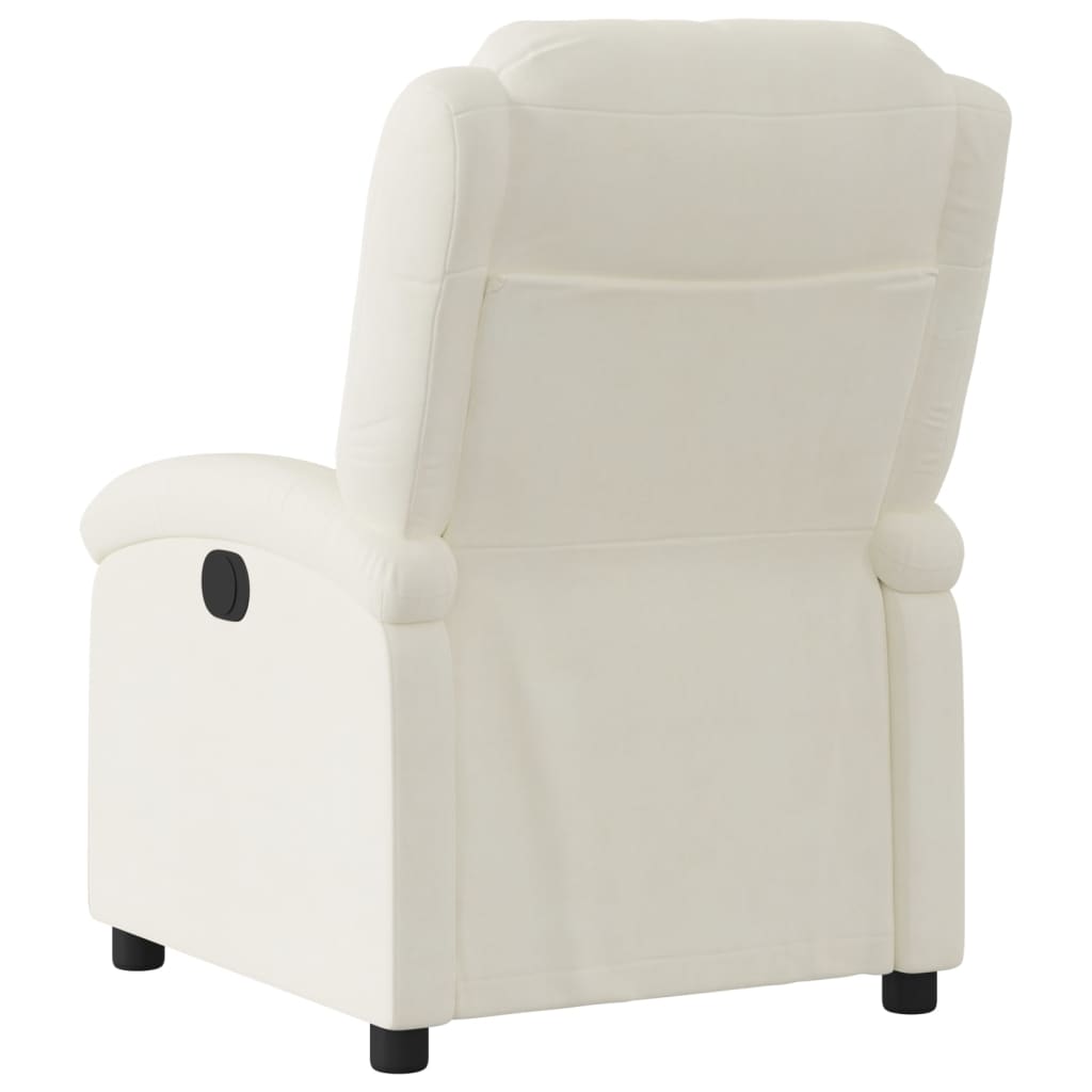 Poltrona reclinável veludo creme