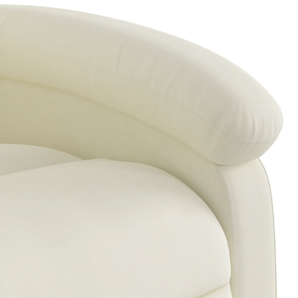 Poltrona reclinável veludo creme