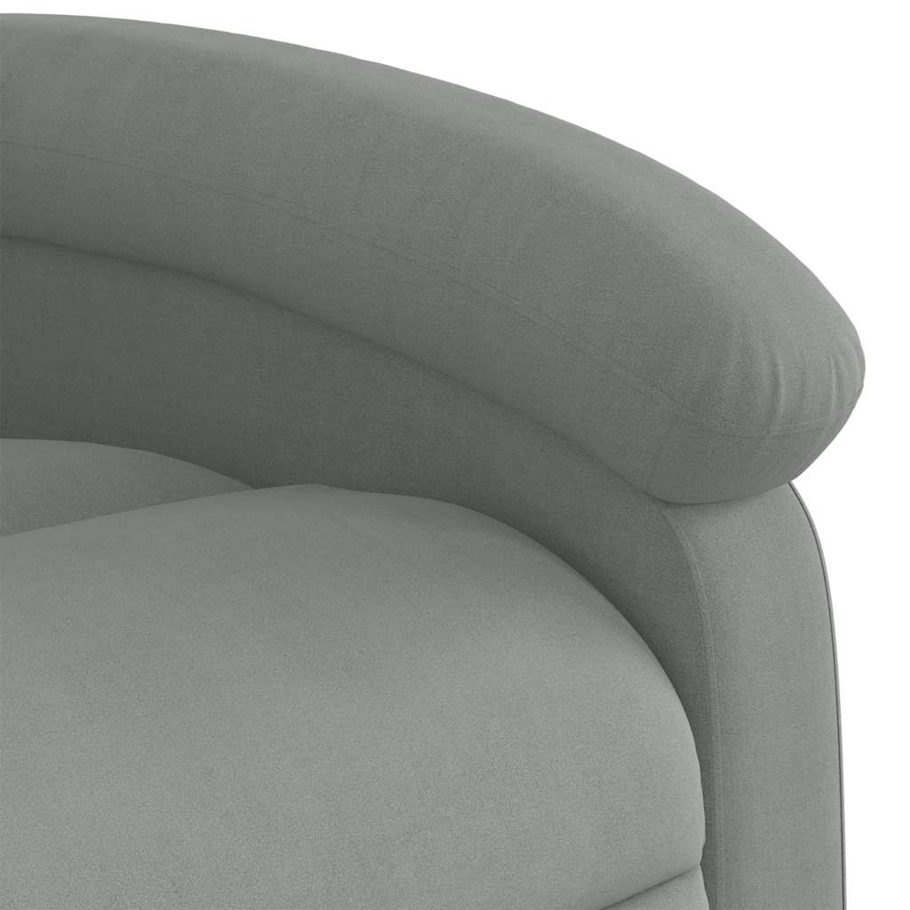 Poltrona de massagens reclinável veludo cinzento-claro