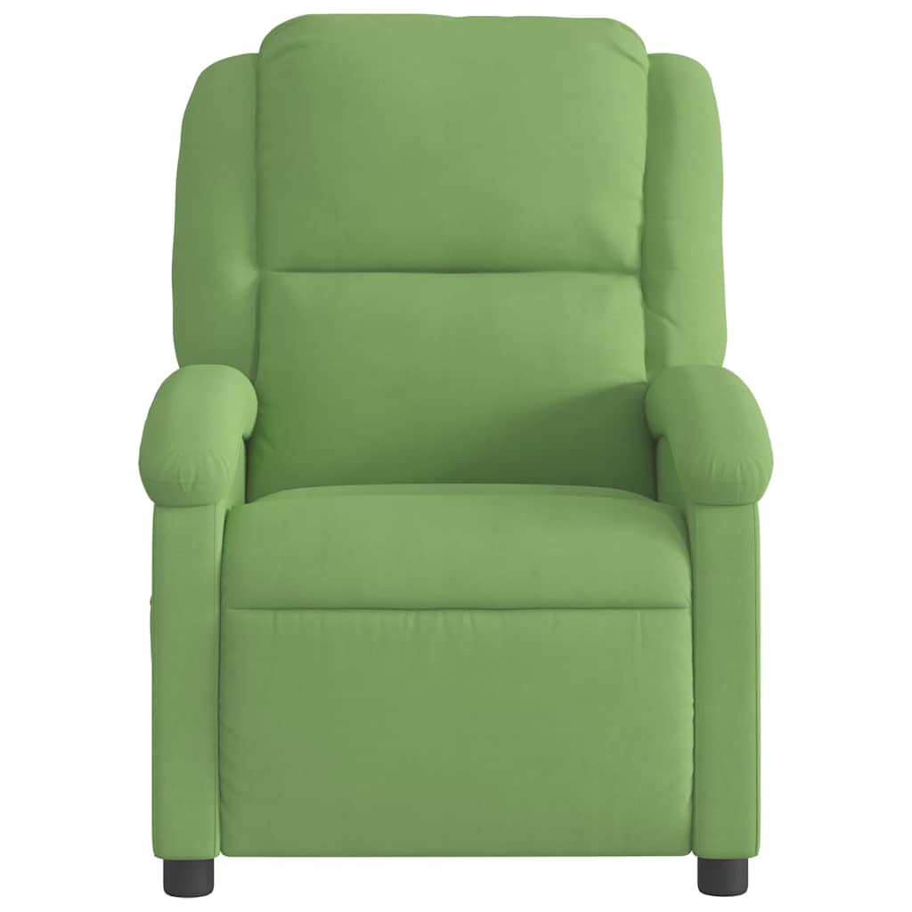 Poltrona de massagens reclinável veludo verde-claro