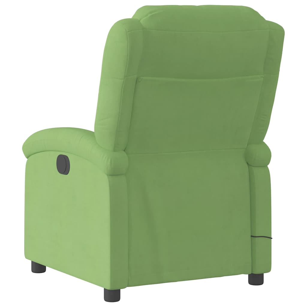 Poltrona de massagens reclinável veludo verde-claro