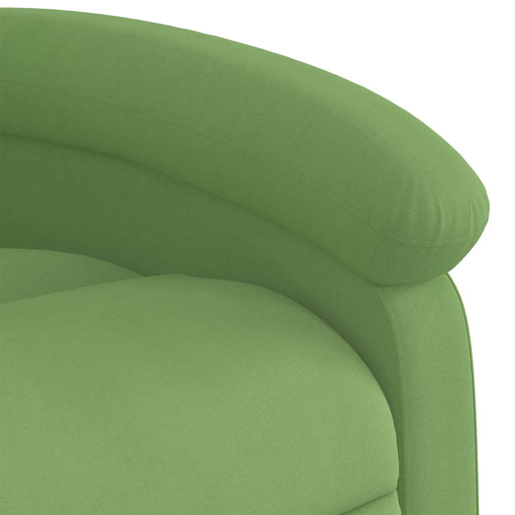 Poltrona de massagens reclinável veludo verde-claro