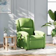 Poltrona de massagens reclinável veludo verde-claro