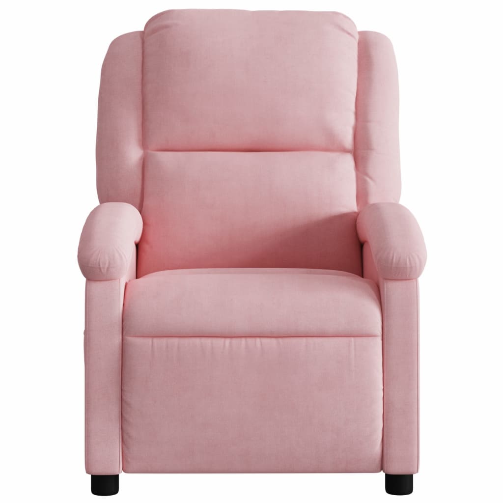 Poltrona de massagens reclinável veludo rosa