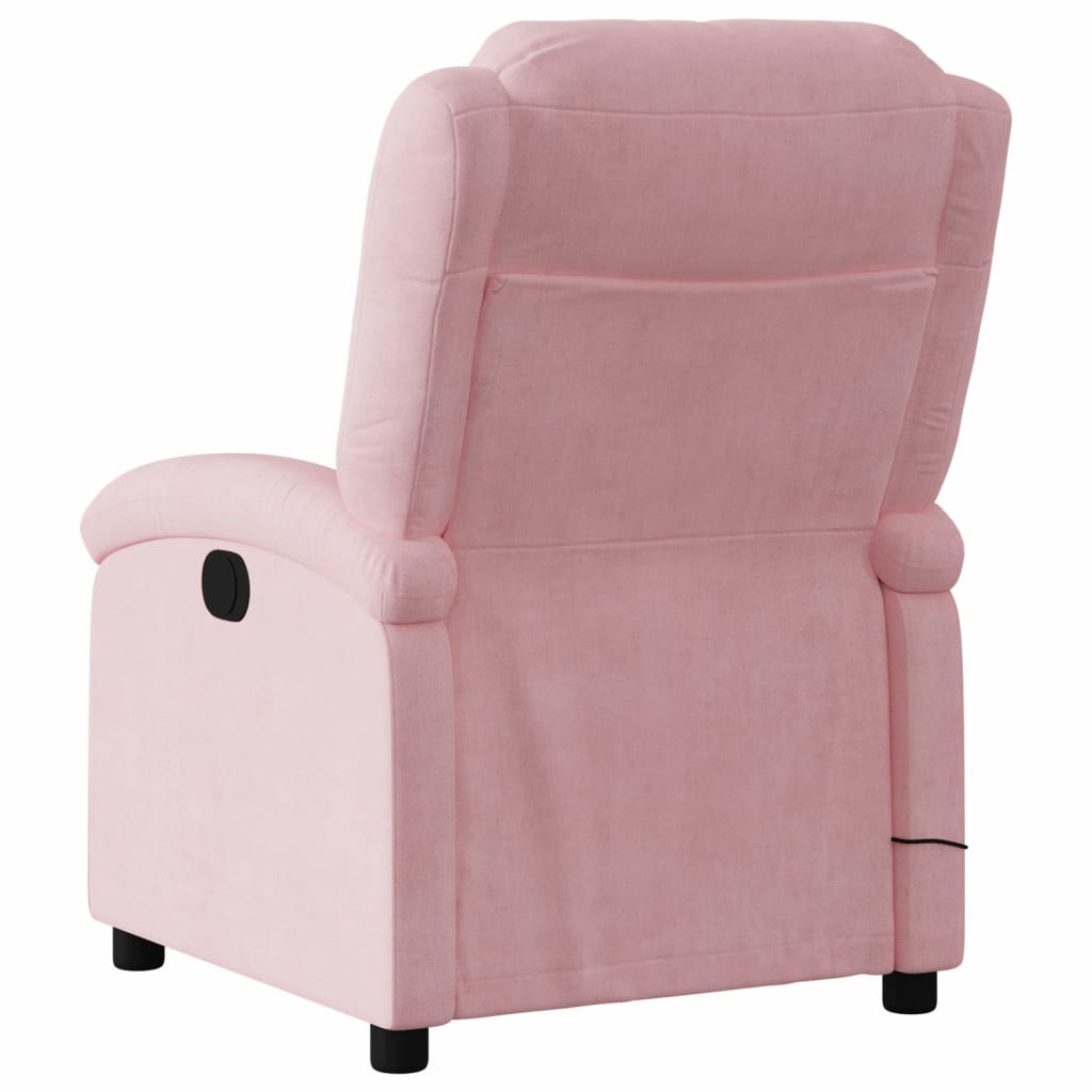 Poltrona de massagens reclinável veludo rosa