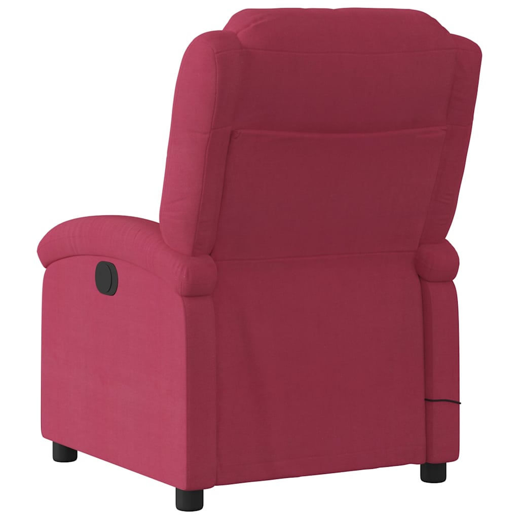 Poltrona de massagens reclinável veludo vermelho tinto