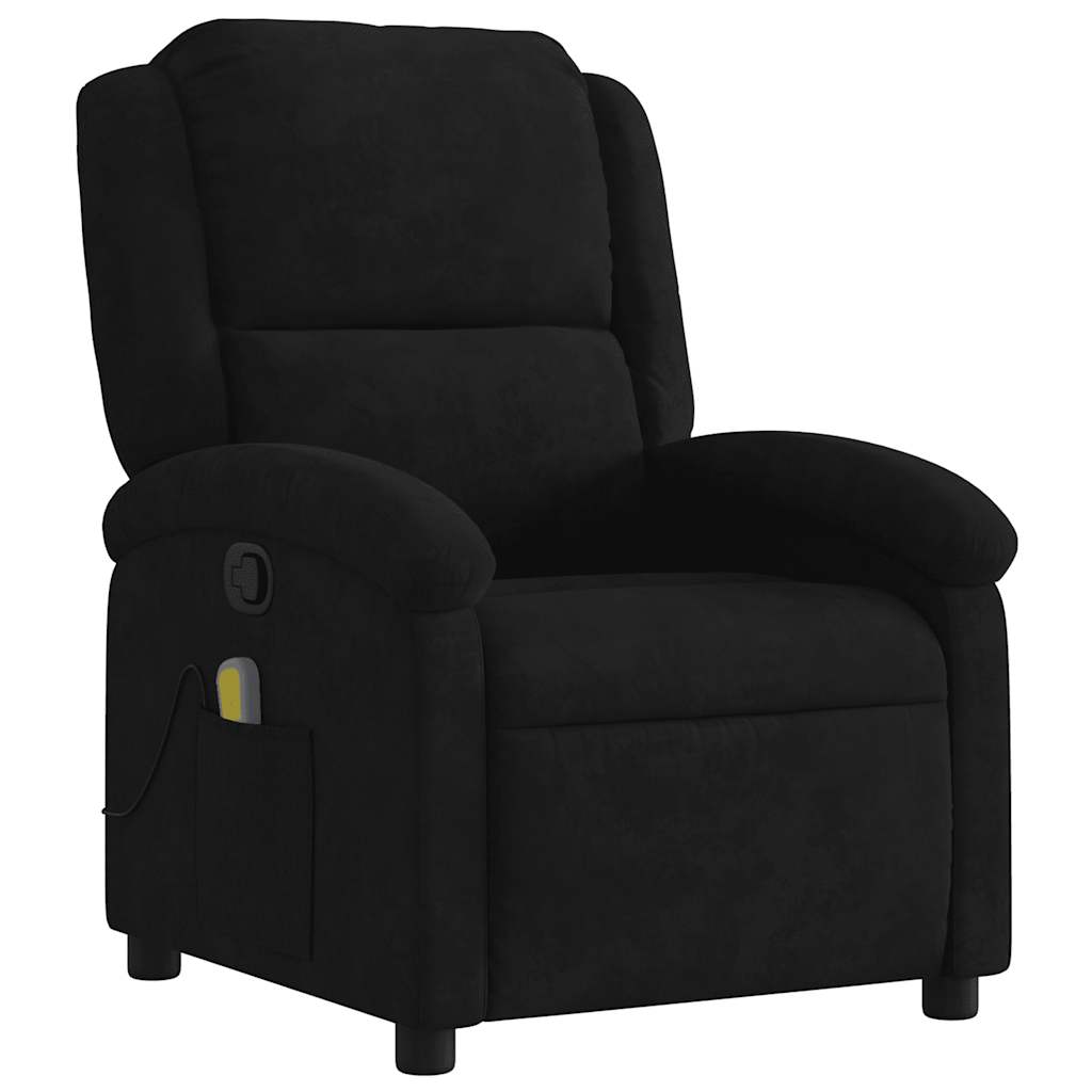Poltrona de massagens reclinável veludo preto