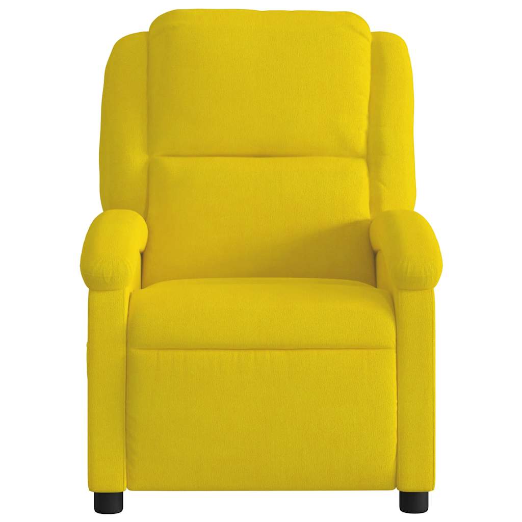 Poltrona de massagens reclinável veludo amarelo