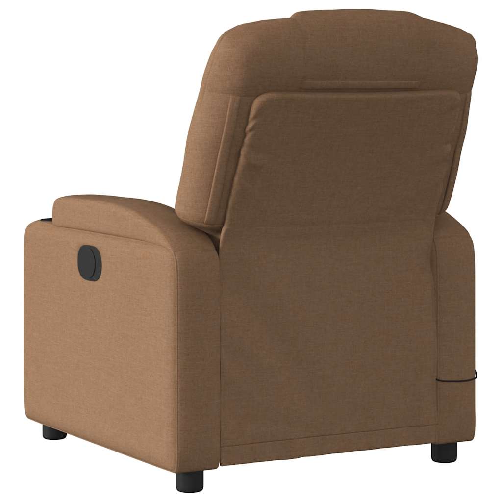Poltrona de massagens reclinável tecido castanho