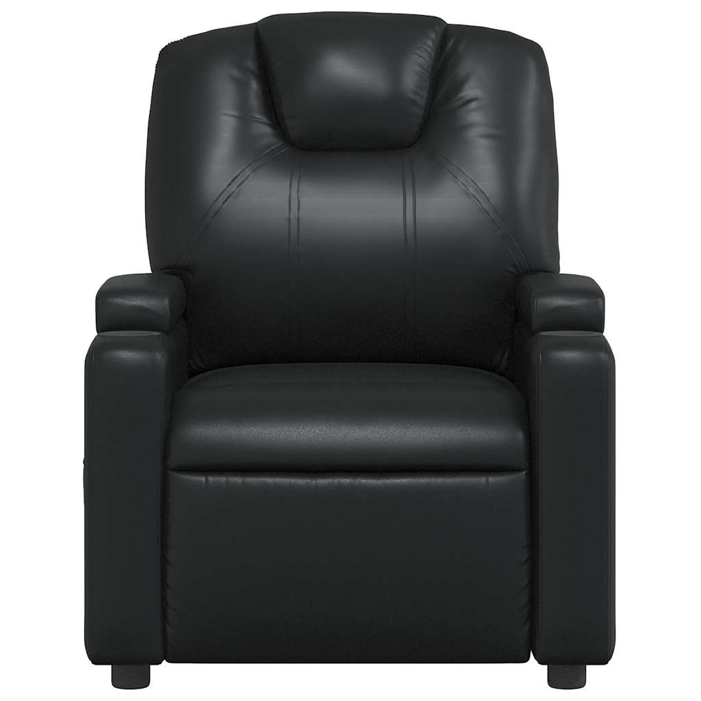 Poltrona de massagens reclinável couro artificial preto