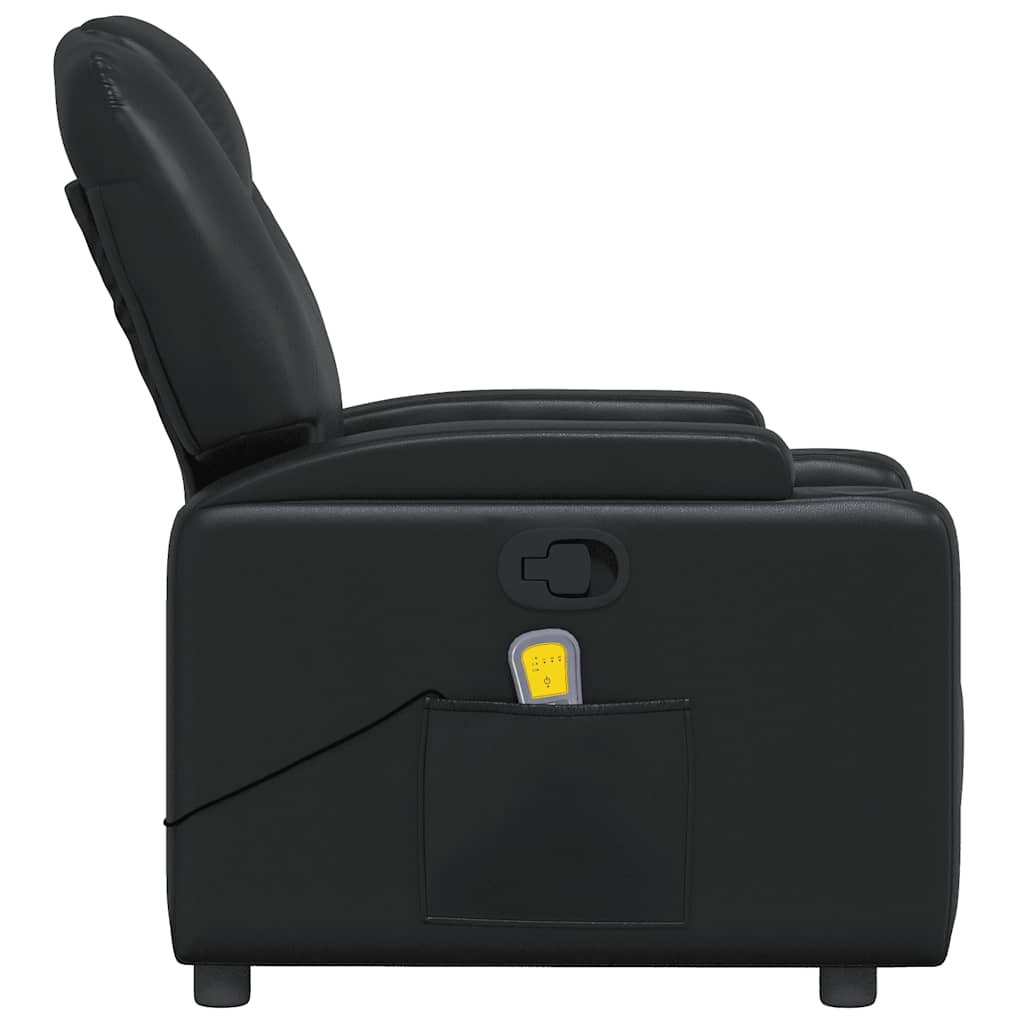 Poltrona de massagens reclinável couro artificial preto