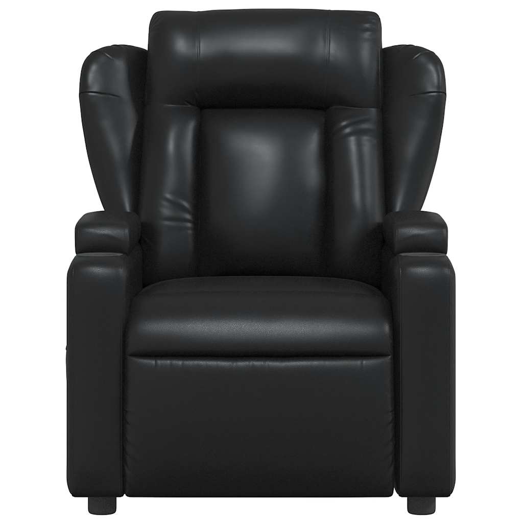 Poltrona de massagens reclinável couro artificial preto