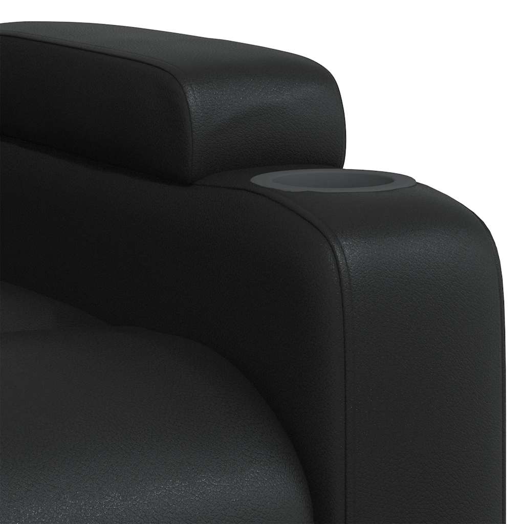 Poltrona de massagens reclinável couro artificial preto