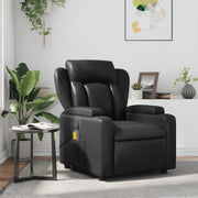 Poltrona de massagens reclinável couro artificial preto