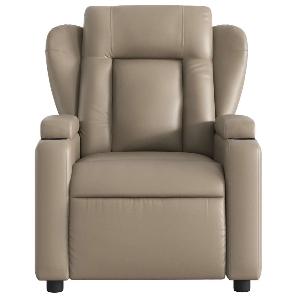 Poltrona de massagens reclinável couro artificial cappuccino