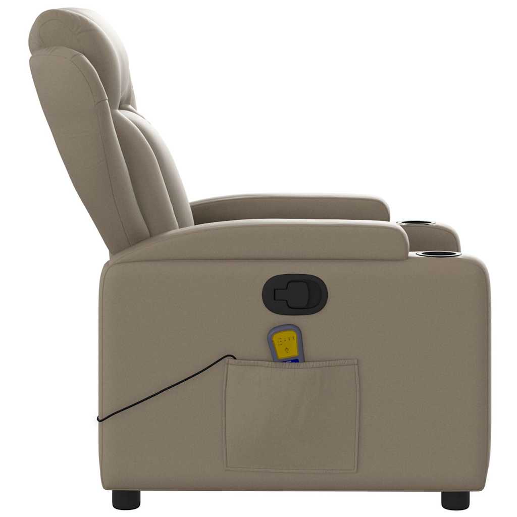 Poltrona de massagens reclinável couro artificial cappuccino