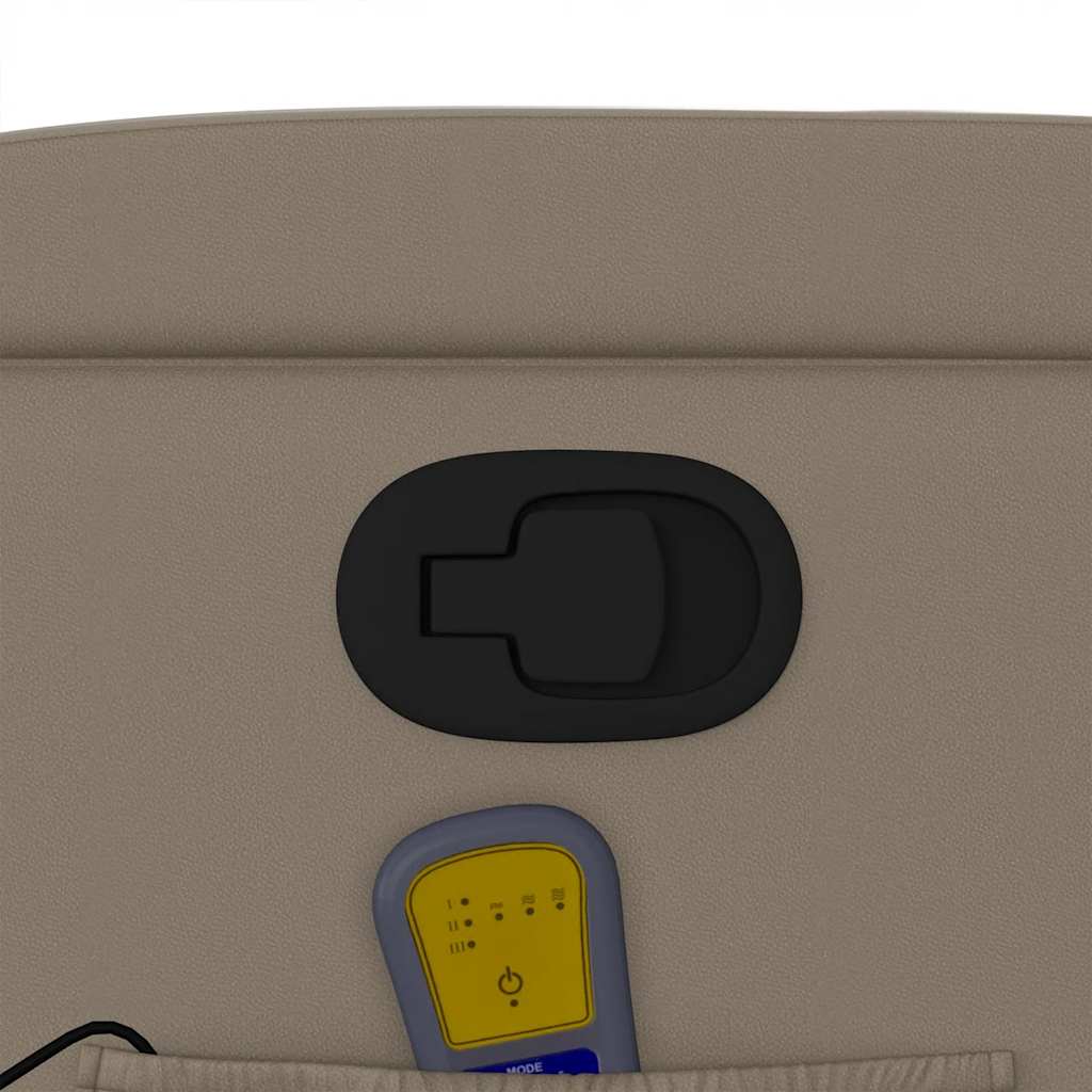 Poltrona de massagens reclinável couro artificial cappuccino