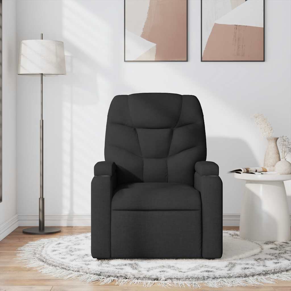 Poltrona de massagens reclinável tecido preto