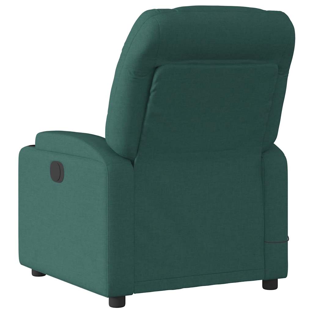 Poltrona de massagens reclinável tecido verde-escuro