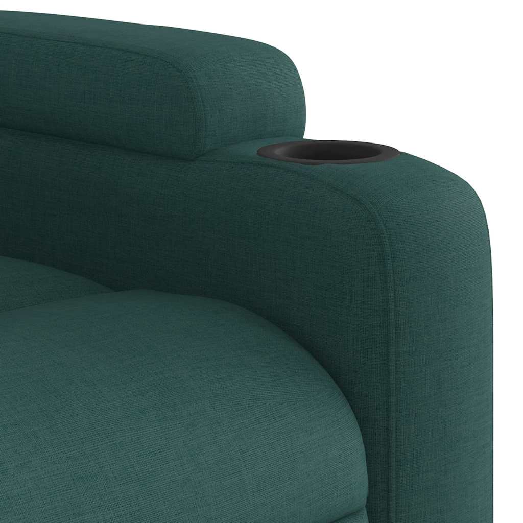 Poltrona de massagens reclinável tecido verde-escuro