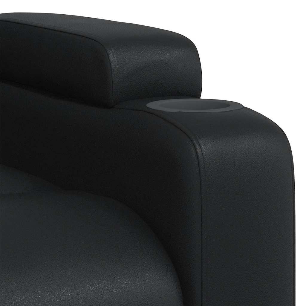 Poltrona de massagens reclinável couro artificial preto