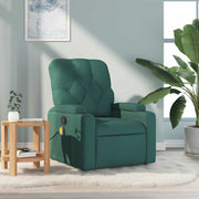 Poltrona de massagens reclinável tecido verde-escuro