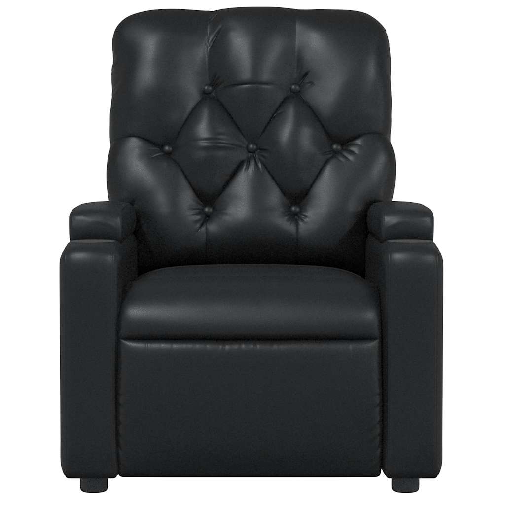 Poltrona de massagens reclinável couro artificial preto