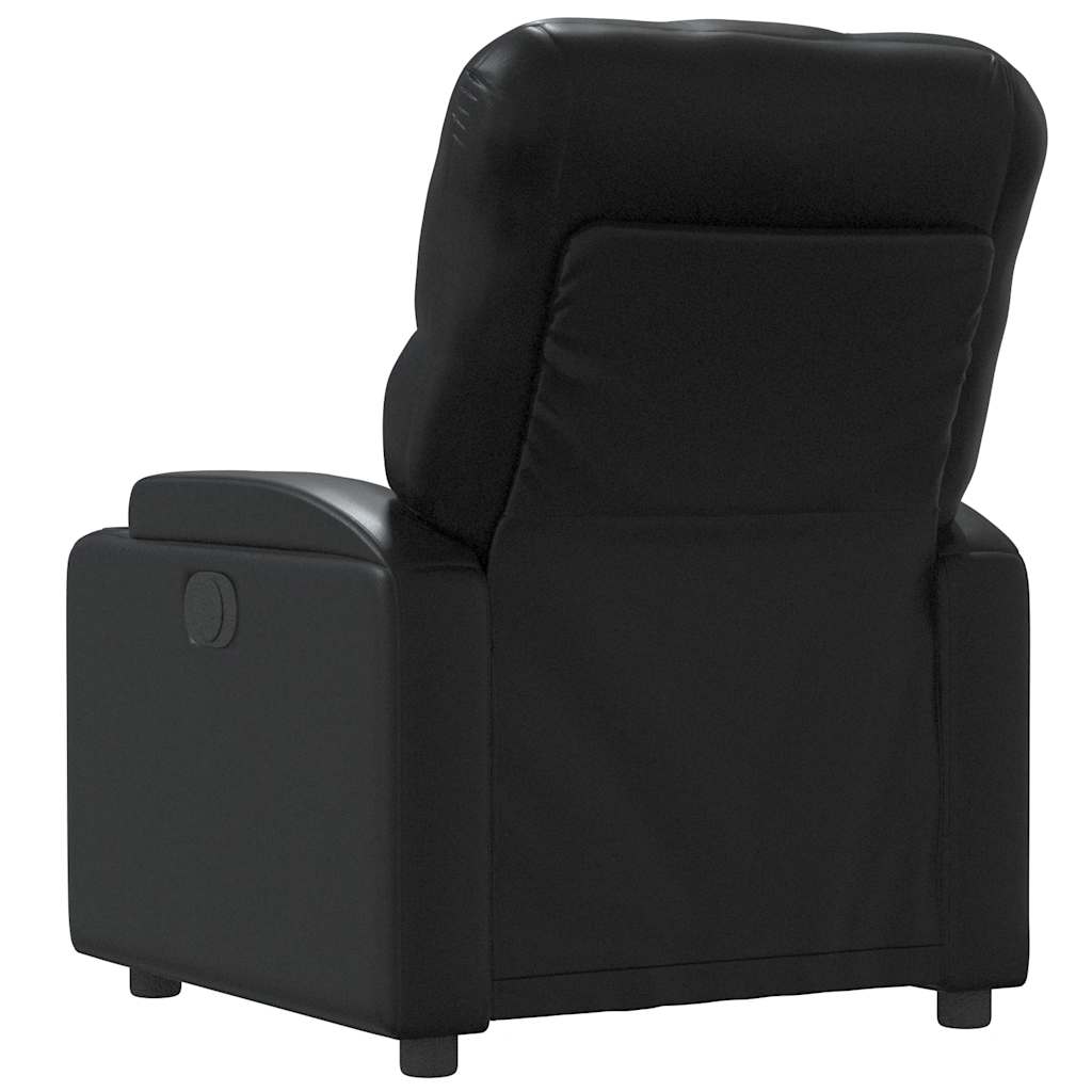 Poltrona de massagens reclinável couro artificial preto