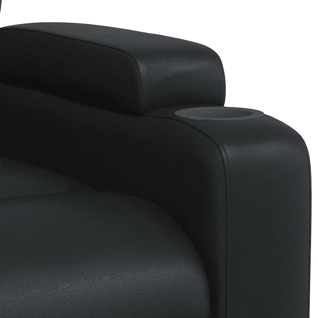 Poltrona de massagens reclinável couro artificial preto