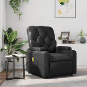 Poltrona de massagens reclinável couro artificial preto