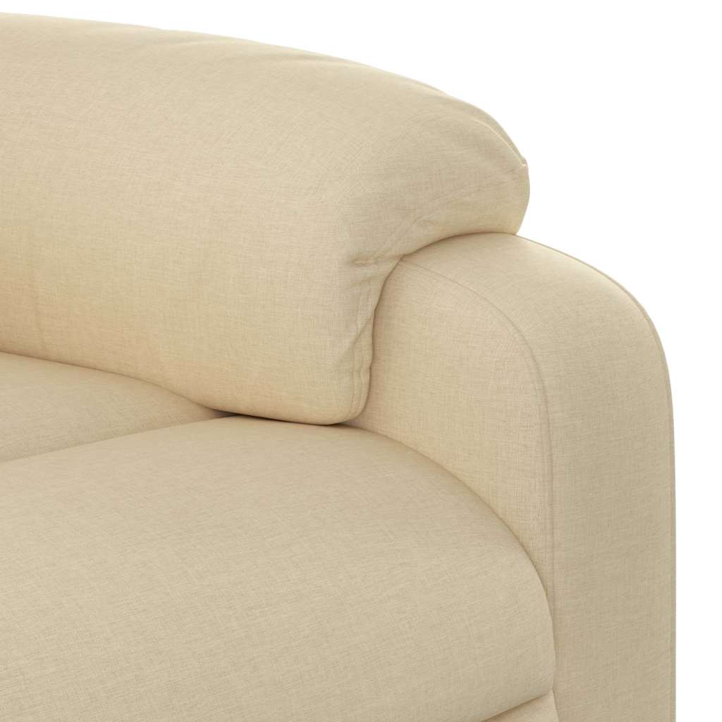 Poltrona de massagens reclinável tecido cor creme