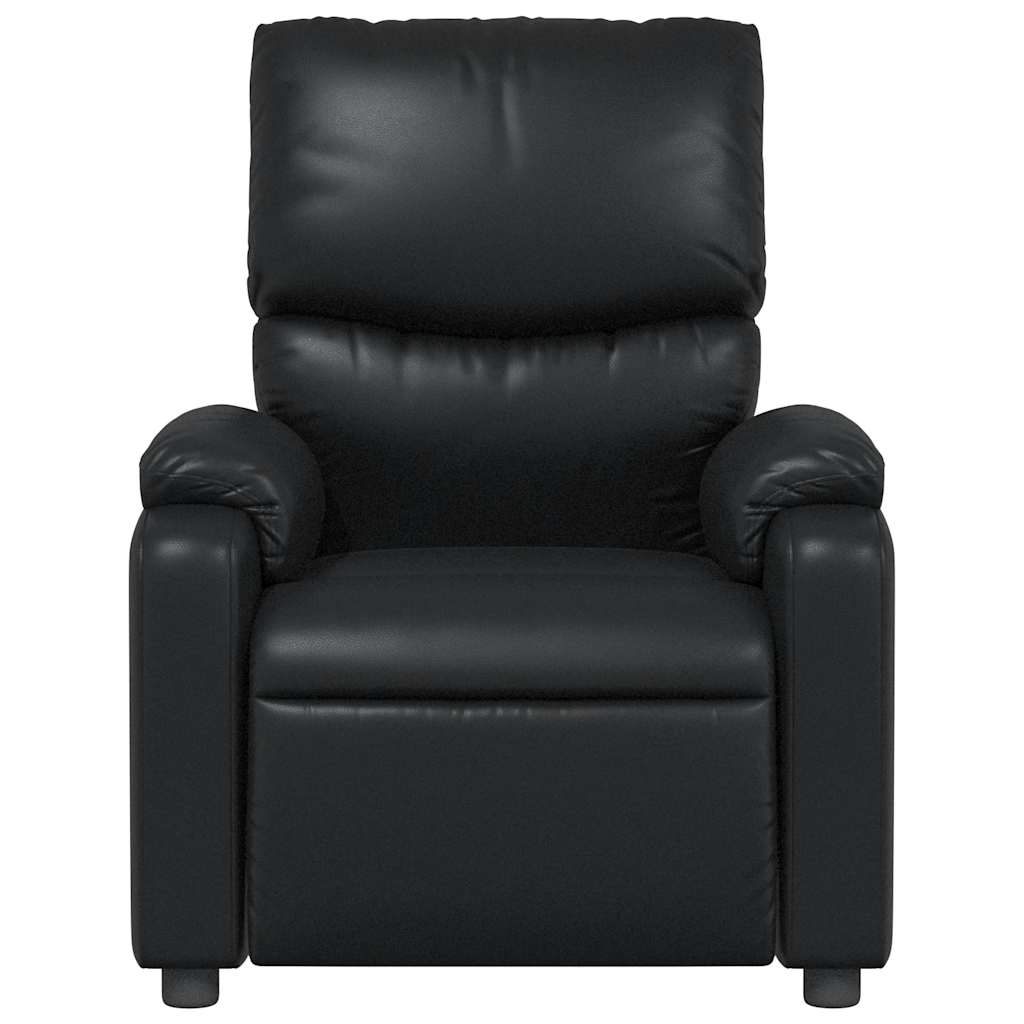 Poltrona de massagens reclinável couro artificial preto