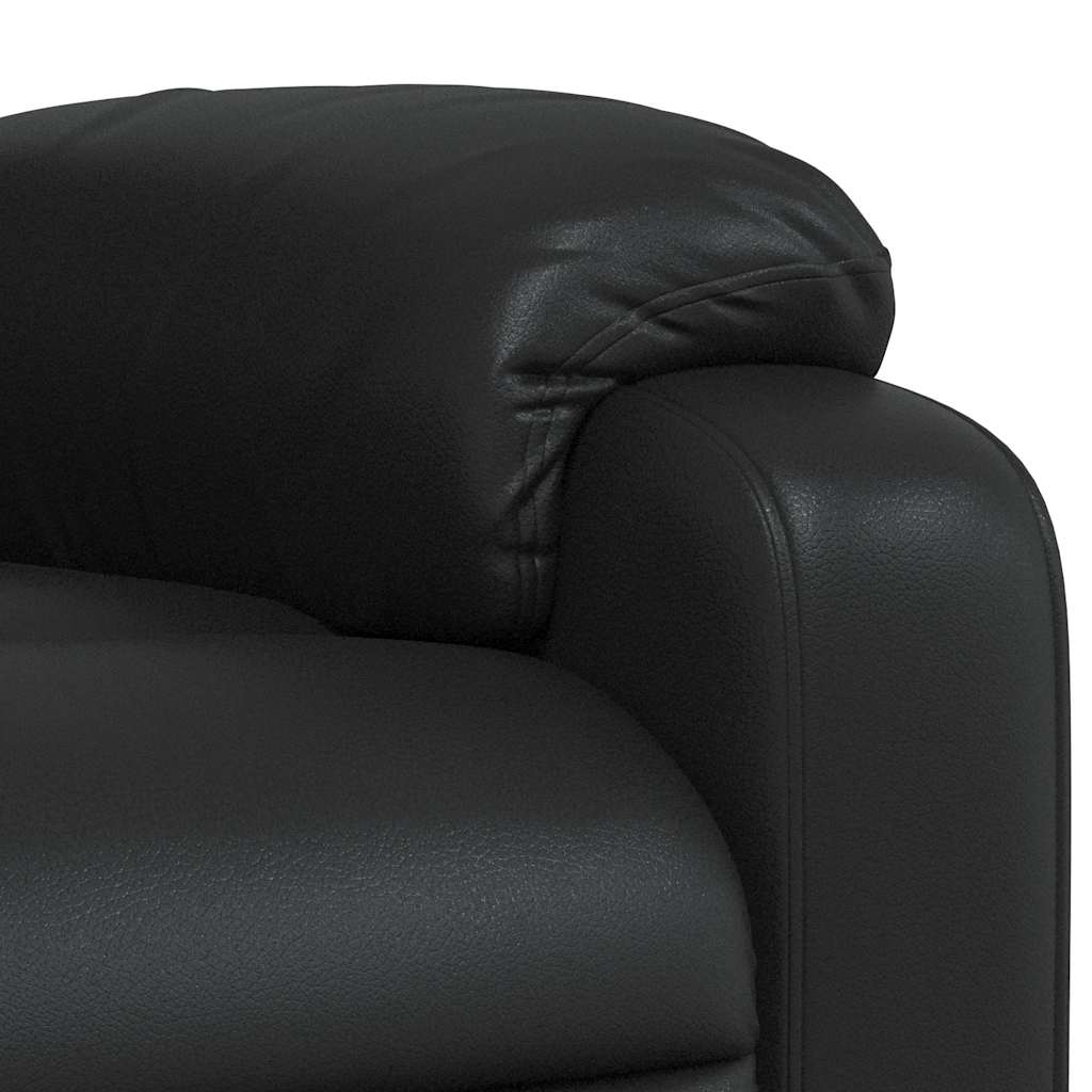 Poltrona de massagens reclinável couro artificial preto