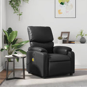 Poltrona de massagens reclinável couro artificial preto