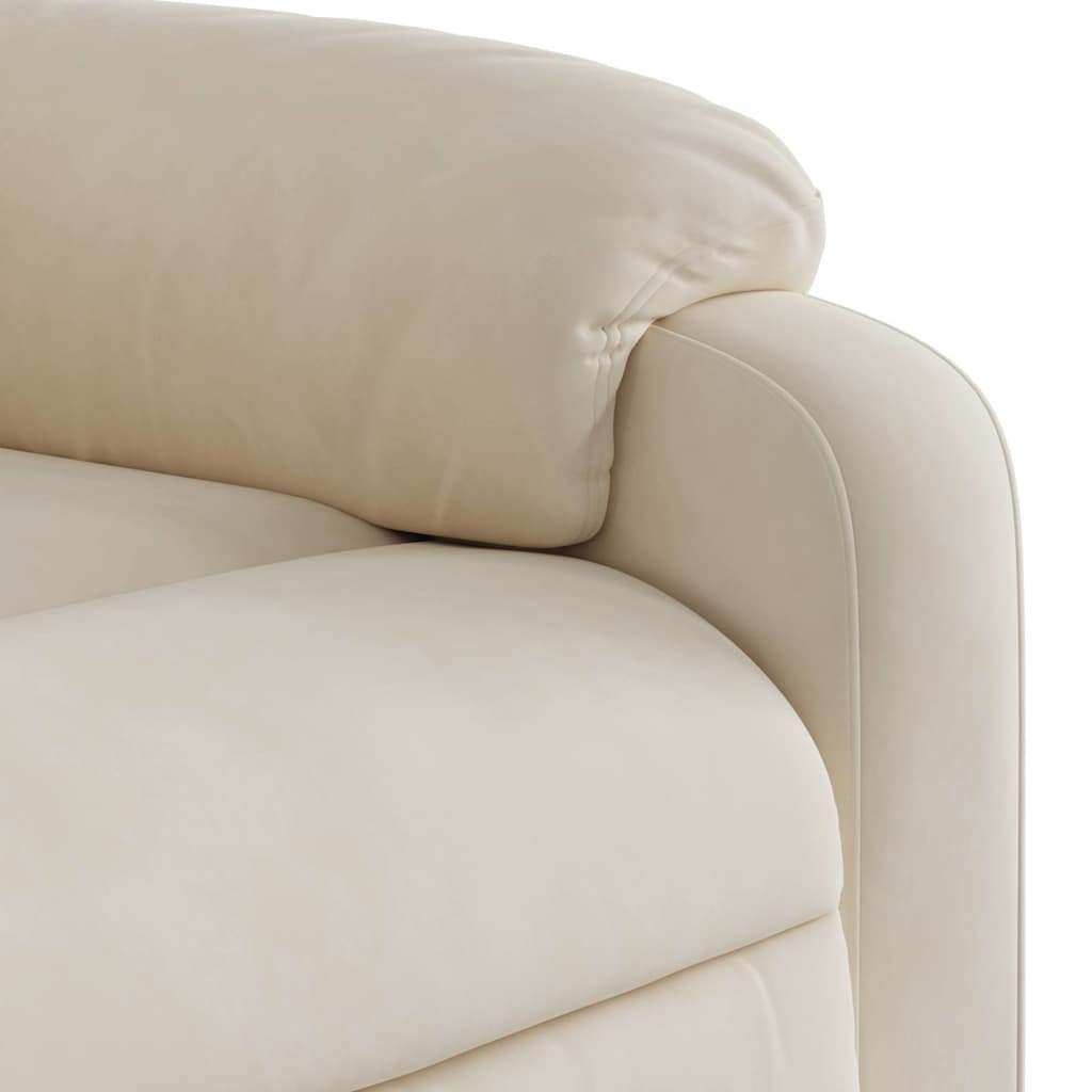 Poltrona de massagens reclinável tecido de microfibra cor bege