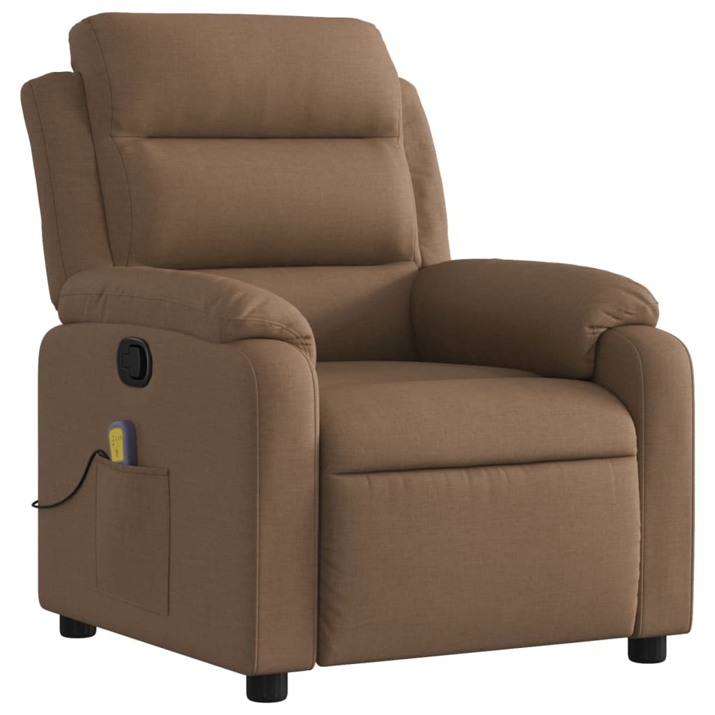 Poltrona de massagens reclinável tecido castanho