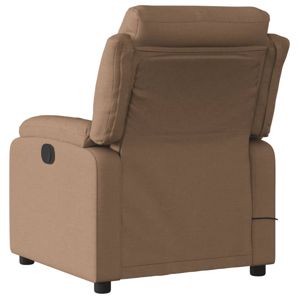 Poltrona de massagens reclinável tecido castanho