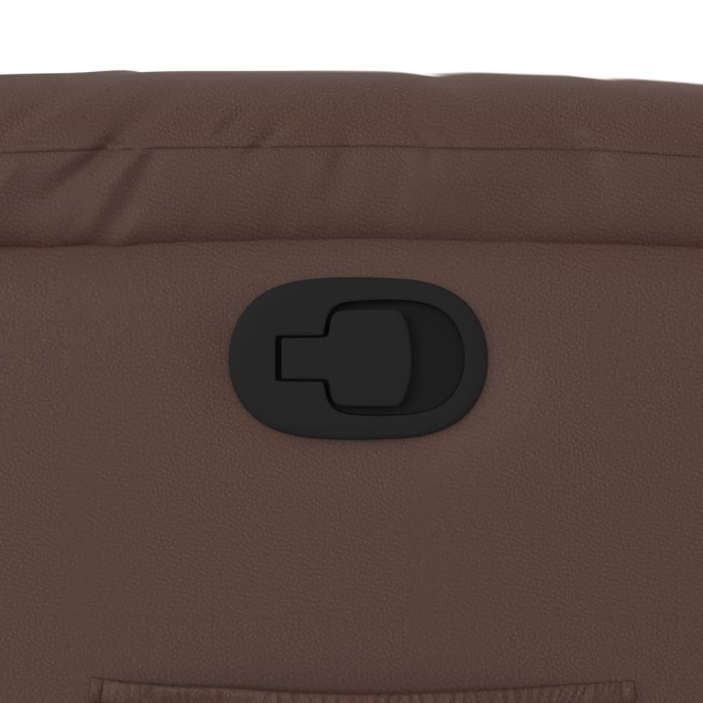 Poltrona reclinável couro artificial castanho