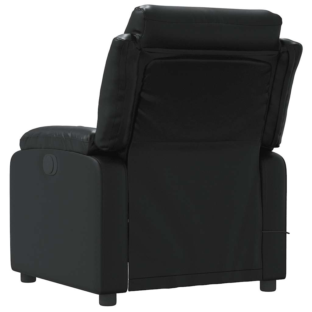 Poltrona de massagens reclinável couro artificial preto