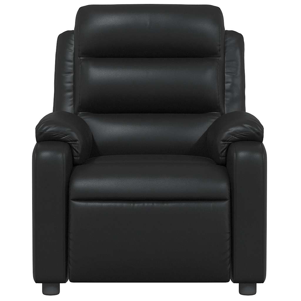 Poltrona de massagens reclinável couro artificial preto