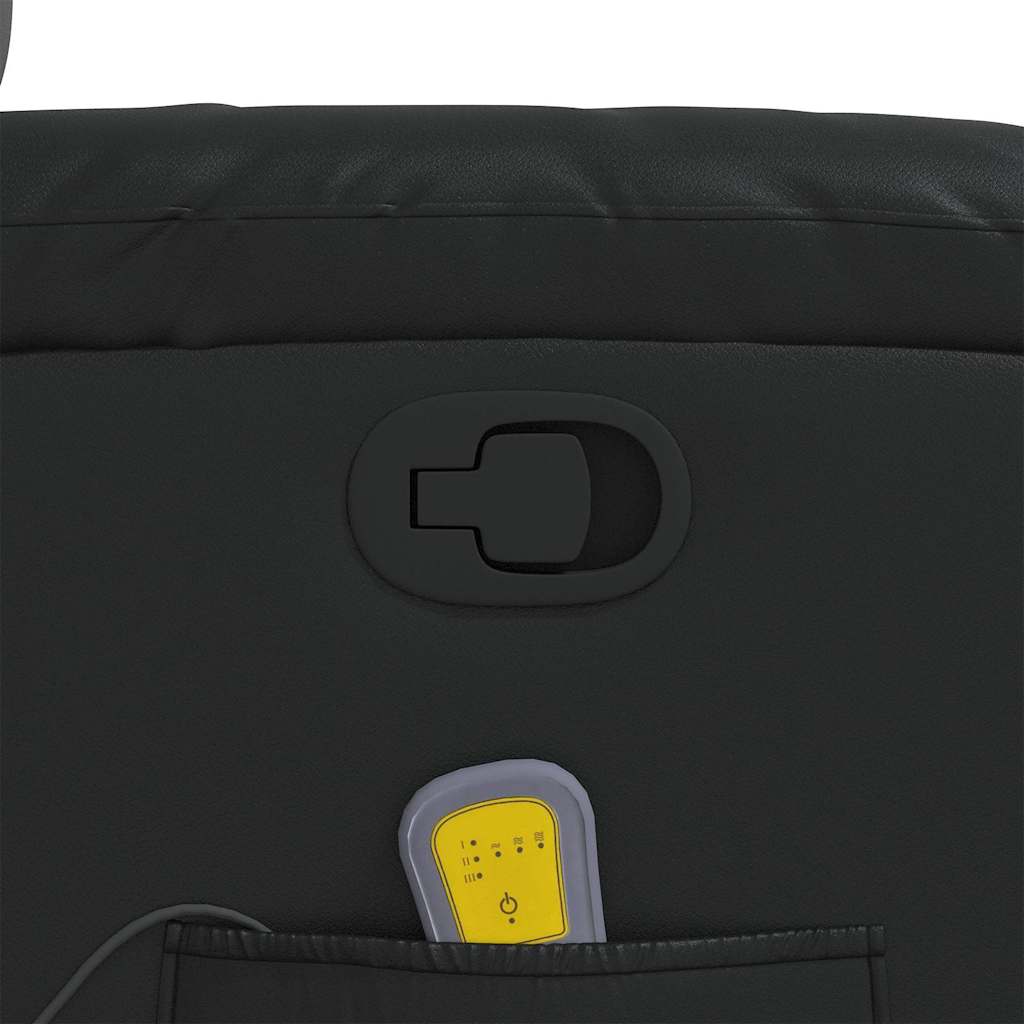 Poltrona de massagens reclinável couro artificial preto
