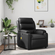 Poltrona de massagens reclinável couro artificial preto