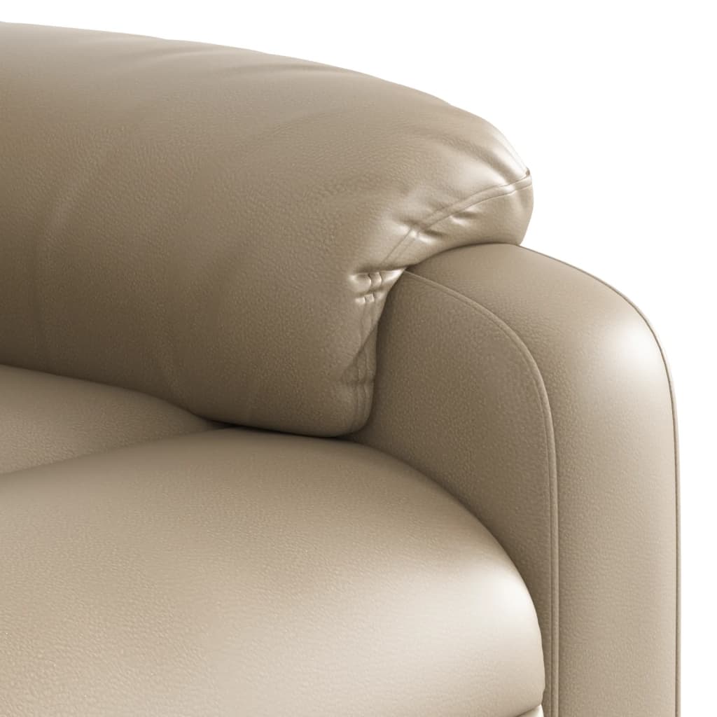 Poltrona de massagens reclinável couro artificial cappuccino