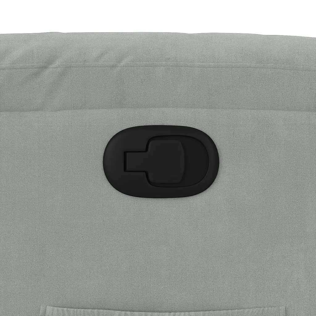 Poltrona reclinável veludo cinzento-claro