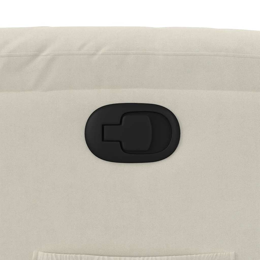 Poltrona reclinável veludo cor creme