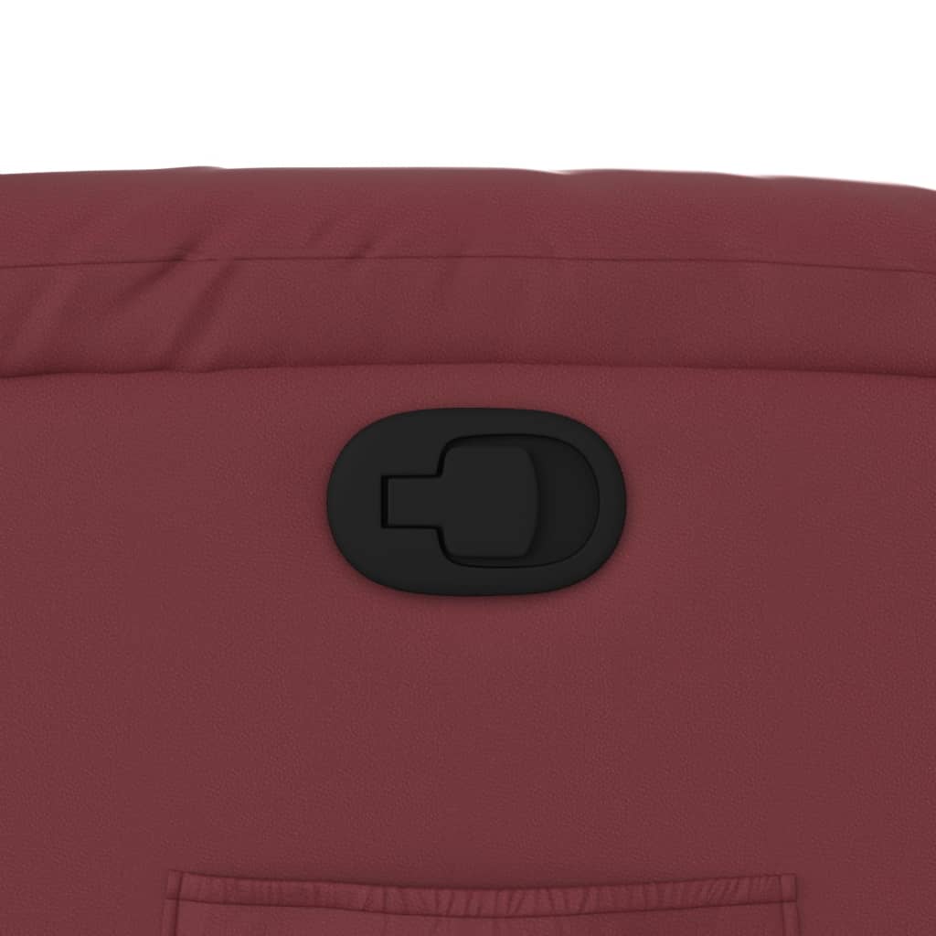 Poltrona reclinável couro artificial vermelho tinto