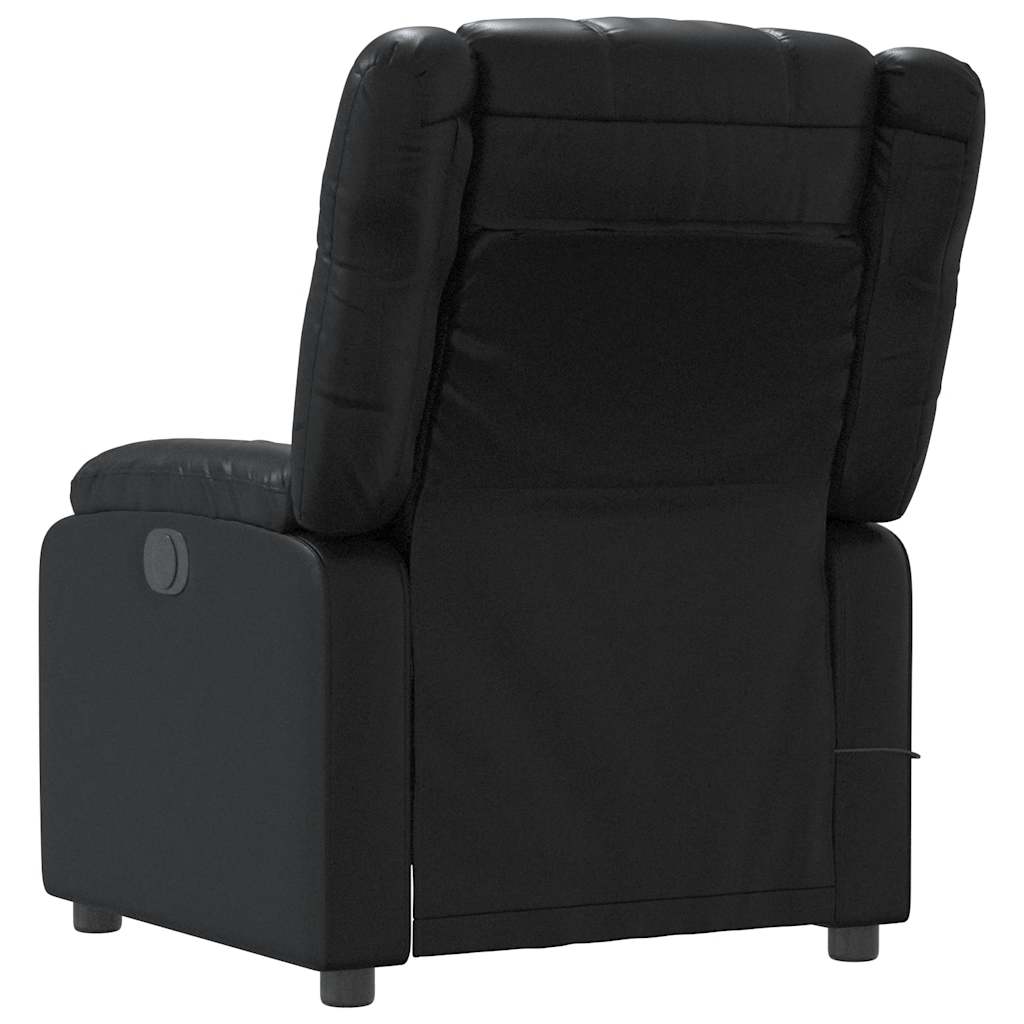 Poltrona de massagens reclinável couro artificial preto