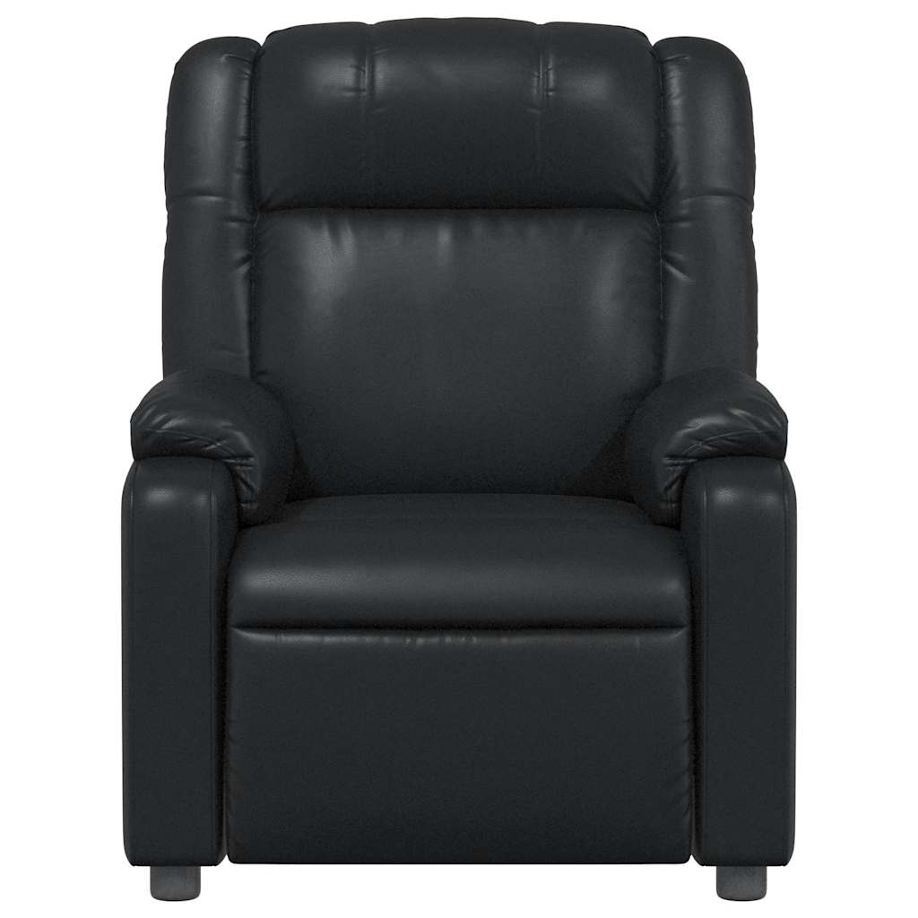 Poltrona de massagens reclinável couro artificial preto