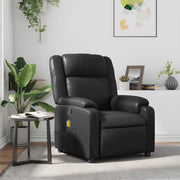 Poltrona de massagens reclinável couro artificial preto