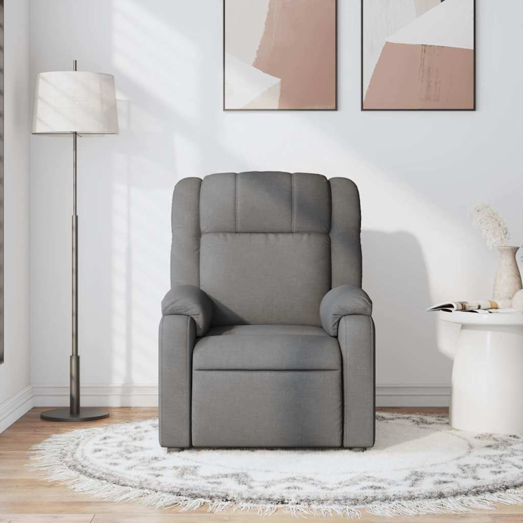 Poltrona de massagens reclinável tecido cinzento-escuro